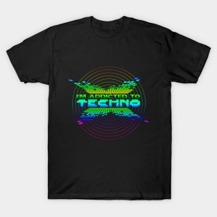 Addicted to Techno EDM Color Synthesizer T-Shirt